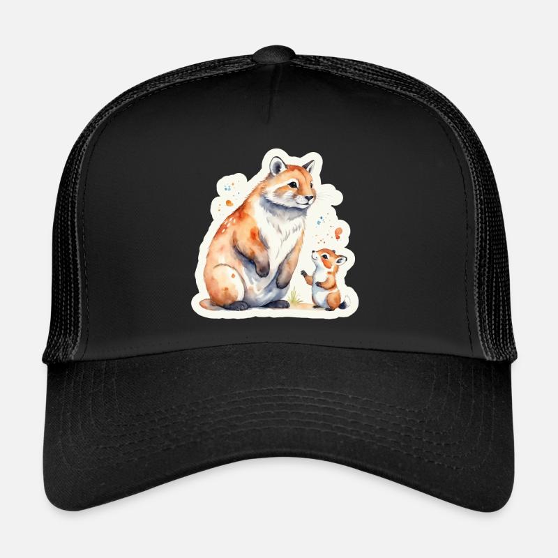 Tierfamilie Mutter Sohn Trucker Cap