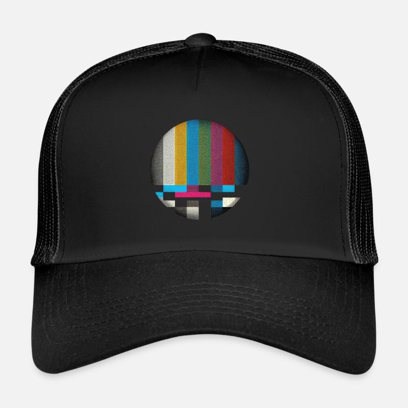 Retro-Bildschirm-Vibes - Trucker Cap - Schwarz/Schwarz