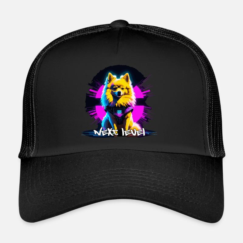Small Spitz Spitz Next Level Cyber Dog Gift Trucker Cap