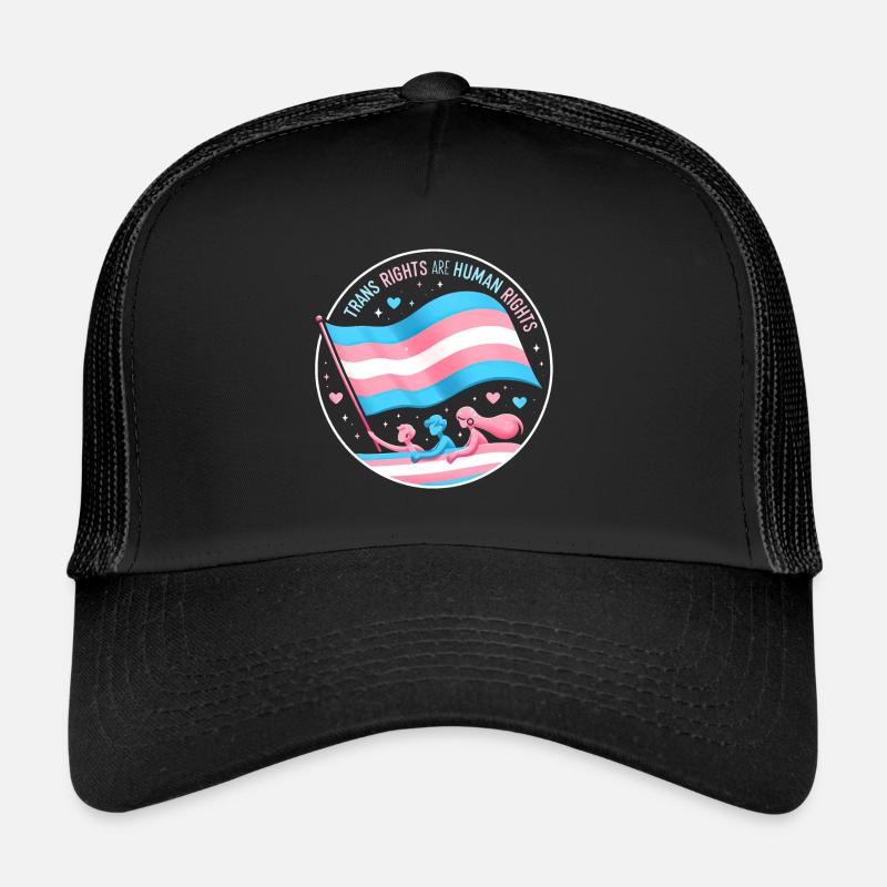 Tribut an Trans-Rechte - Trucker Cap - Schwarz/Schwarz