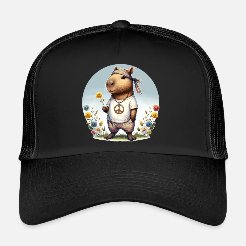Capybara Hippie Paix Casquette trucker 