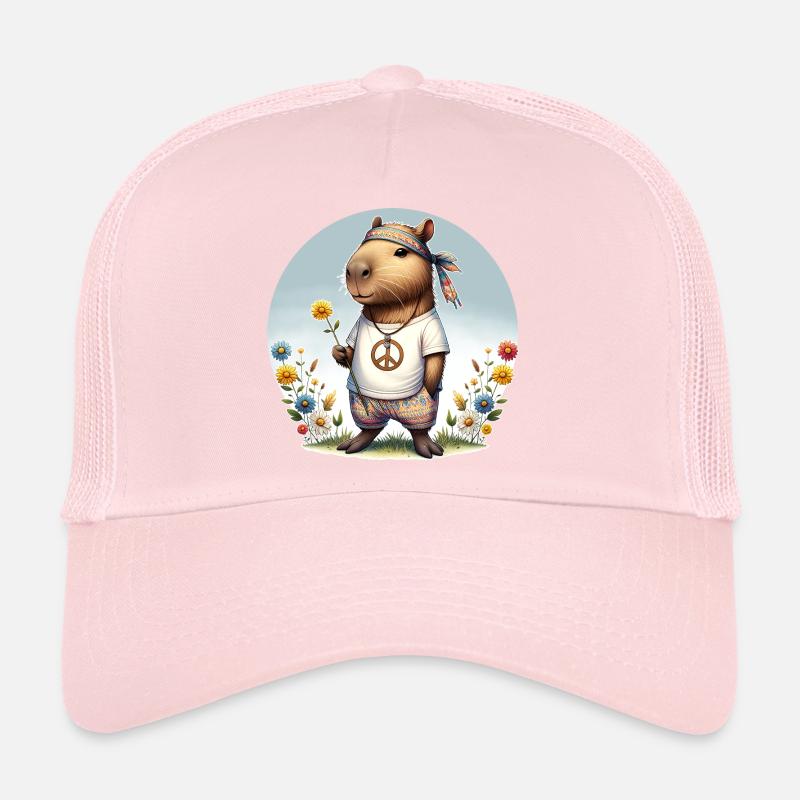 Capybara Hippie Peace Trucker Cap