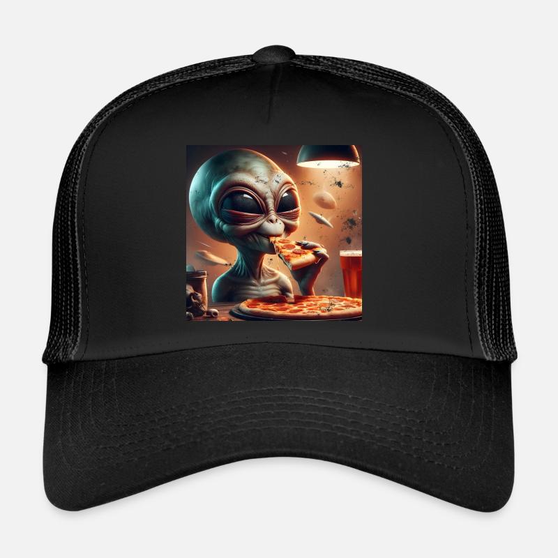 Pizza extraterrestre amusante Casquette trucker 