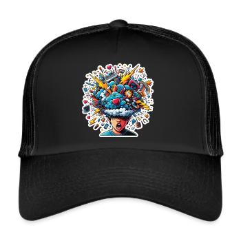 Teen Explode - Gefühlschaos pur - Trucker Cap - Schwarz/Schwarz - Vorne