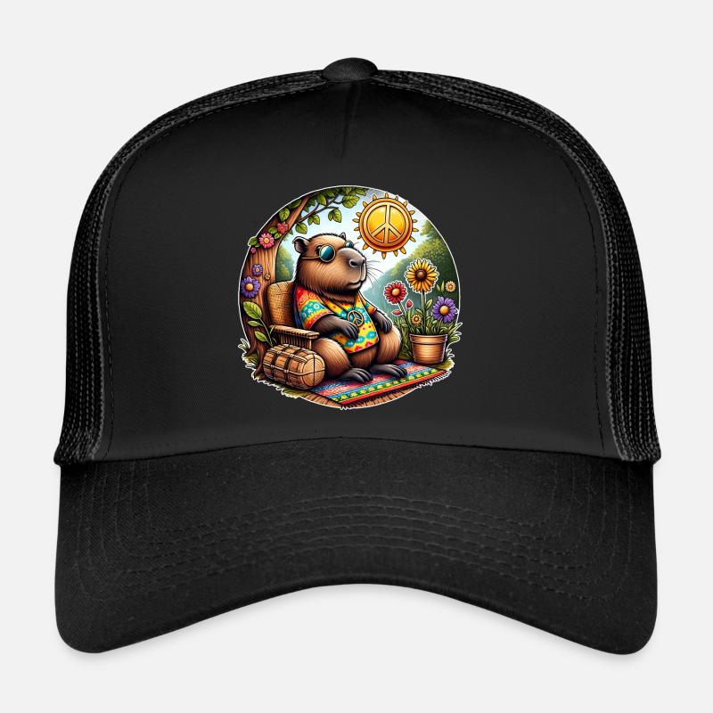 Capybara Hippie Paix Casquette trucker 