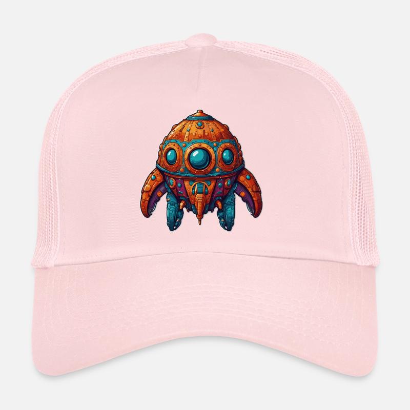 Colorful imaginative whimsical spaceship Trucker Cap