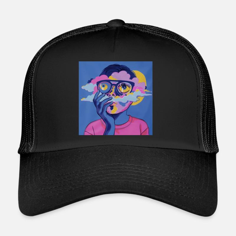 Psychedelisches Gesicht Trucker Cap