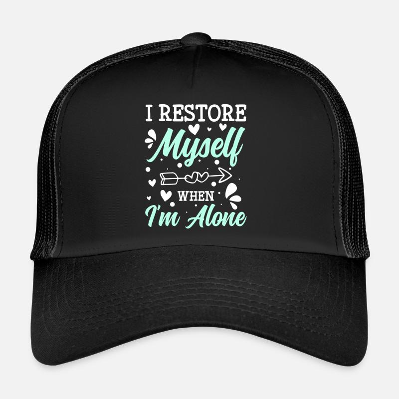 Antisozial Sarkasmus Schüchternheit Asozial - Trucker Cap - Schwarz/Schwarz