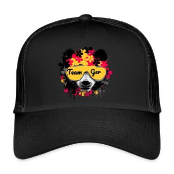 Bär,team ger,germany, Germany, fussball - Trucker Cap - black/black - Front