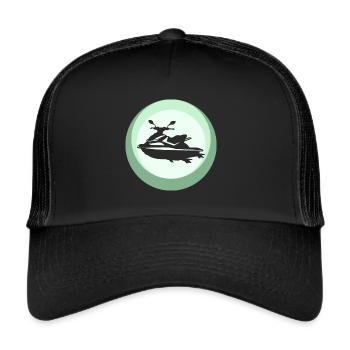 Jetski Jet Ski Wakeskating - Trucker Cap - black/black - Front