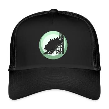 Roller coaster funfair fairground - Trucker Cap - black/black - Front