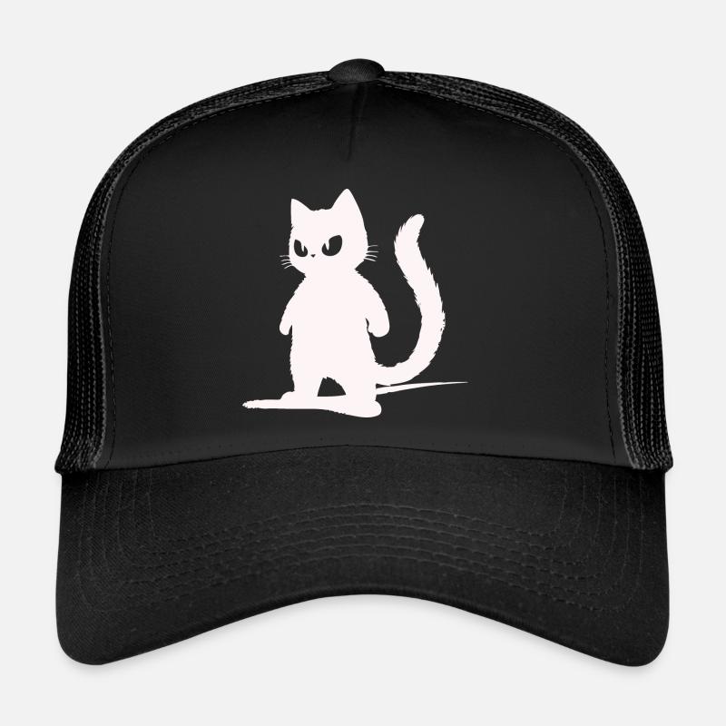 Conception de silhouettes de chat blanc cool Casquette trucker 
