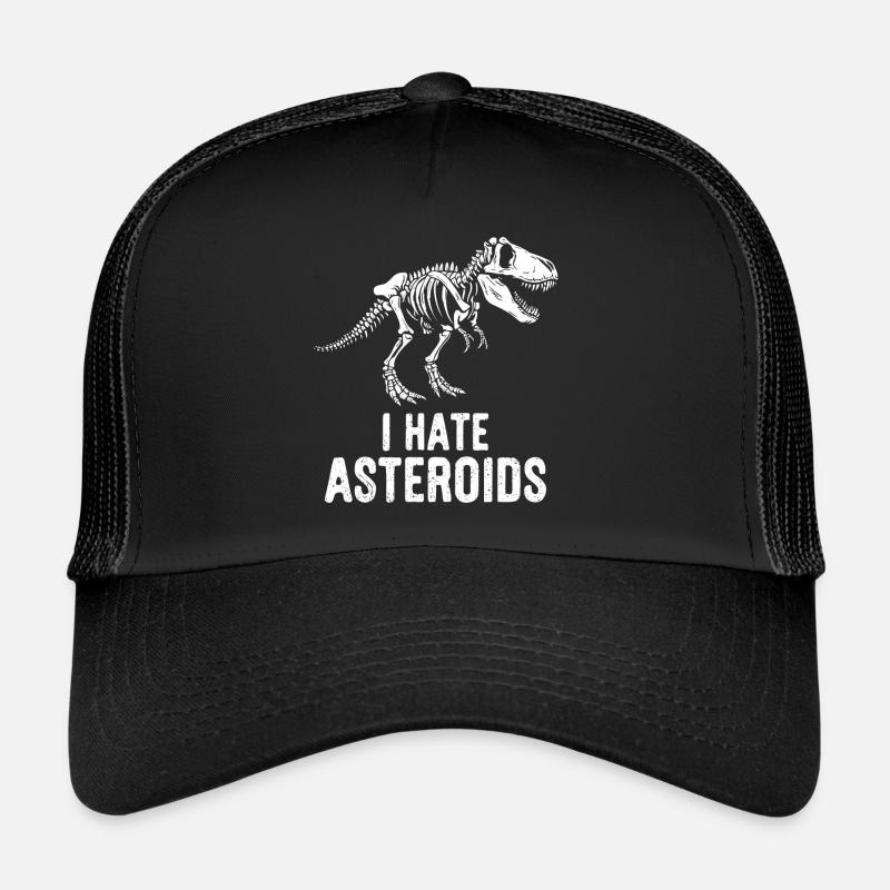 T-Rex Dinosaurier Skelett Spruch I hate Asteroids Trucker Cap