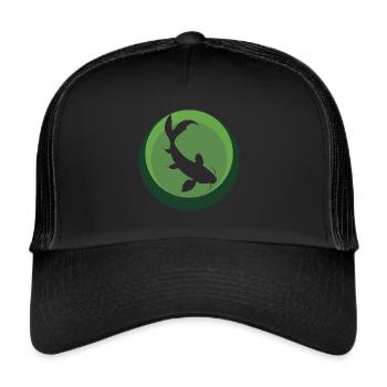 Koi Fisch Fischer - Trucker Cap - Schwarz/Schwarz - Vorne