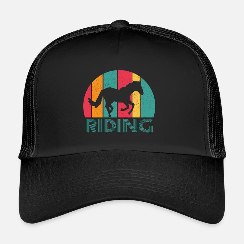 Chevaux Cavalier Rétro Vintage Design Casquette trucker 