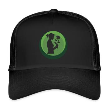 Floristik Hobbygärtner Flower Power - Trucker Cap - Schwarz/Schwarz - Vorne
