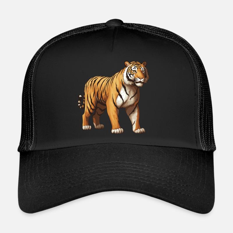 Tiger Tier - Trucker Cap - Schwarz/Schwarz