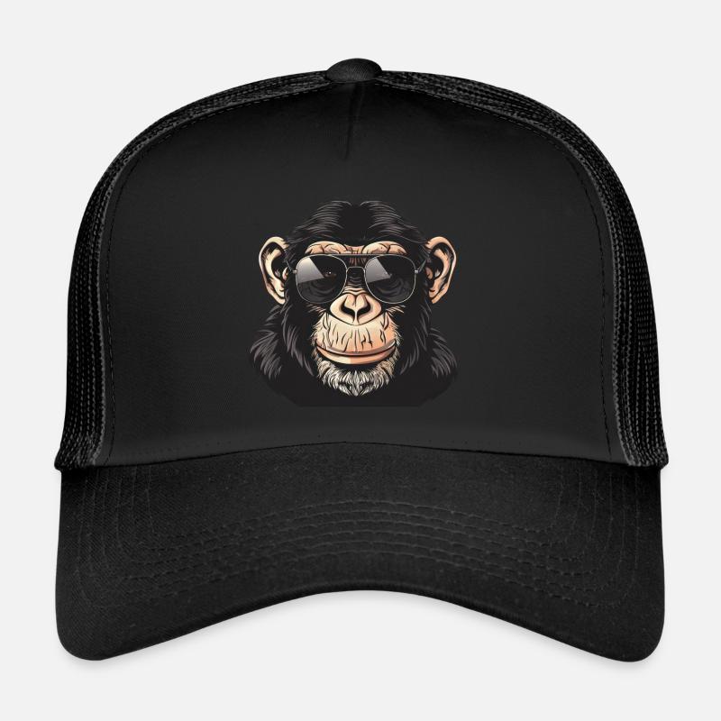 Schimpanse, affe, Sonnenbrille, Sommer, geschenk Trucker Cap