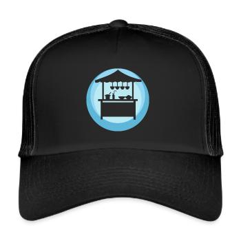 Food truck snack bar - Trucker Cap - black/black - Front
