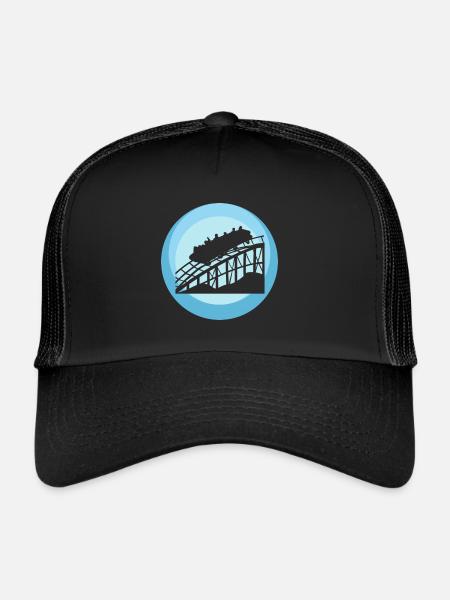 Achterbahn Rummel Festzelt - Trucker Cap - Schwarz/Schwarz - Vorne