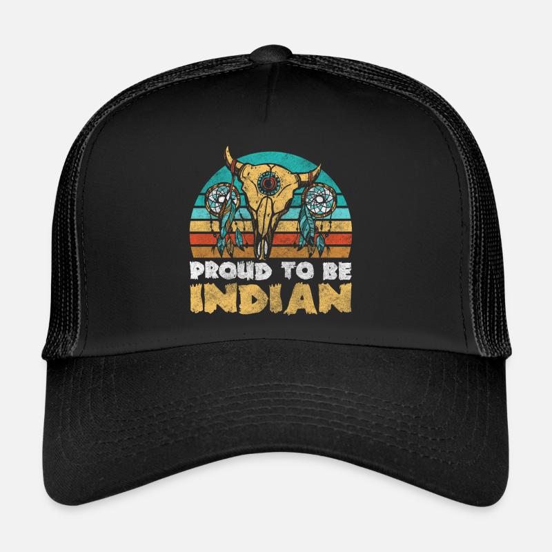 Native American Feather Headdress Dead Symbols Trucker Cap