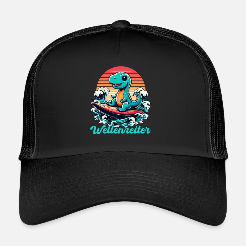 Mignon T-Rex Surfer Surfer Cadeau de surf Casquette trucker 