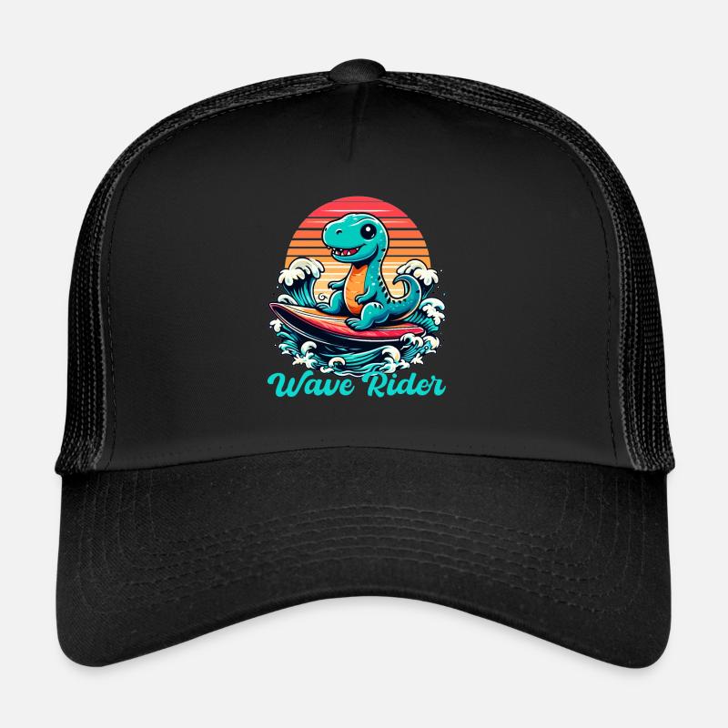 Süßer T-Rex Wellenreiter Surfen Geschenk Trucker Cap