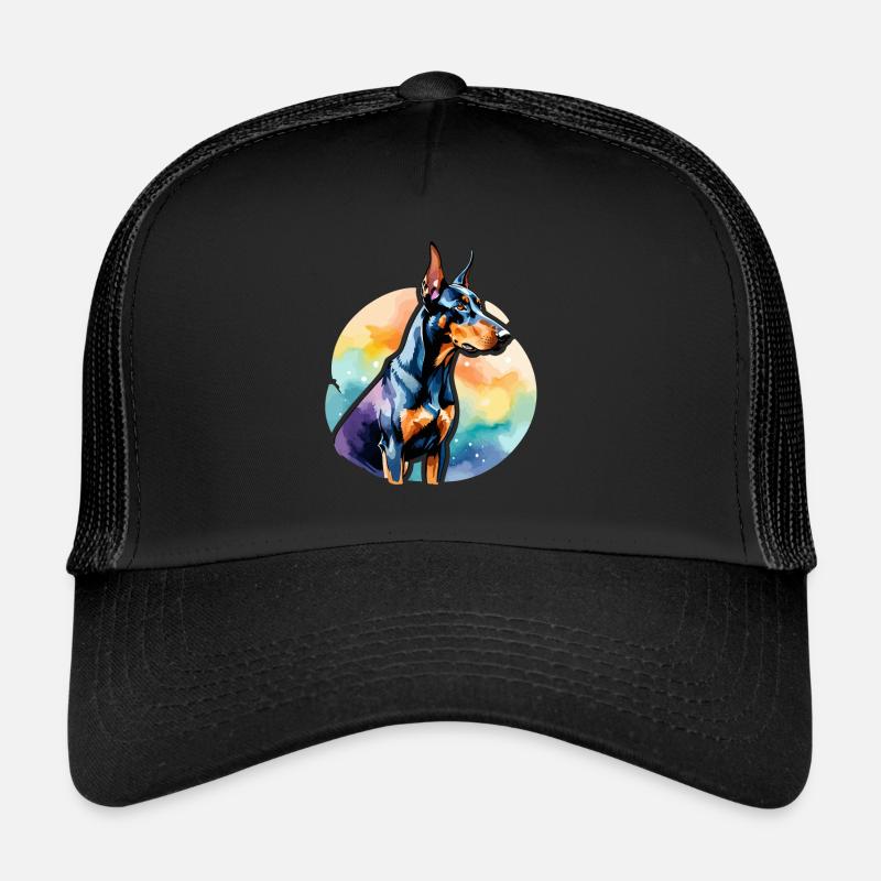 Dobermann Wasserfarben Trucker Cap