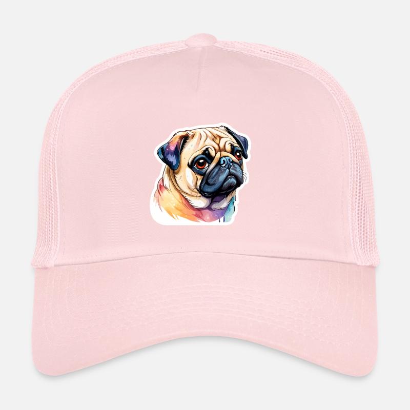 Pug Watercolors Trucker Cap