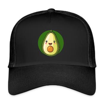 Avocado Veganerin - Trucker Cap - Schwarz/Schwarz - Vorne