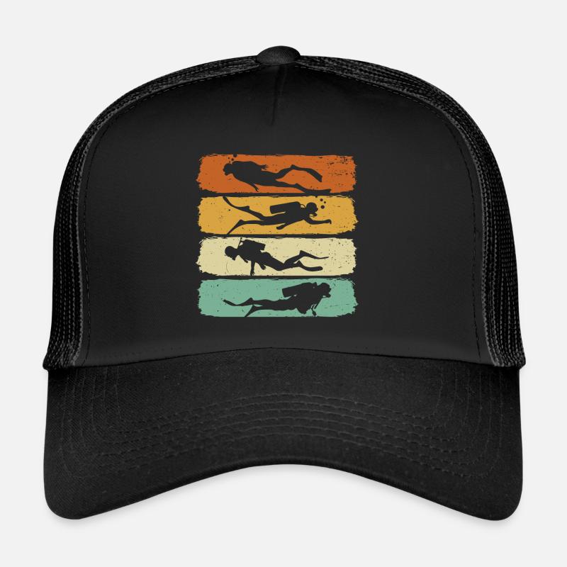 Diving Retro Diver Scuba Diver Trucker Cap
