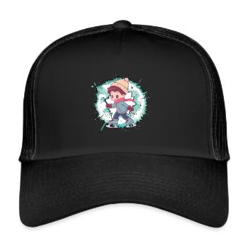 Eislauf Eislaufen Eiskunstlauf - Trucker Cap - Schwarz/Schwarz - Vorne