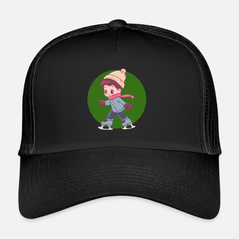 Eislauf Eislaufen Eisläufer - Trucker Cap - Schwarz/Schwarz