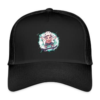 Skate Skater - Trucker Cap - Schwarz/Schwarz - Vorne