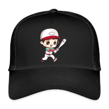 Baseball Joueurs de baseball Sports de balle - Casquette trucker  - noir/noir - Devant