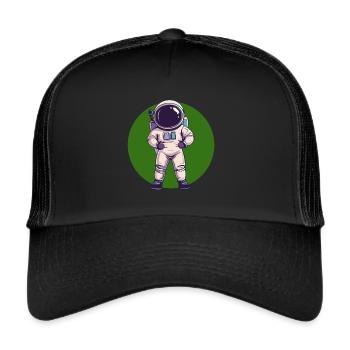 Astronaut Spaceship - Trucker Cap - black/black - Front