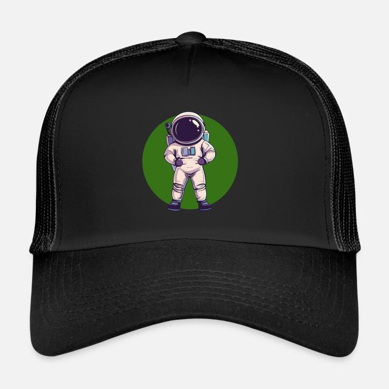 Astronaut Raumschiff - Trucker Cap - Schwarz/Schwarz