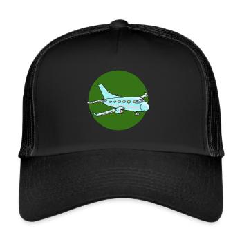 Airplane Flying Glider - Trucker Cap - black/black - Front