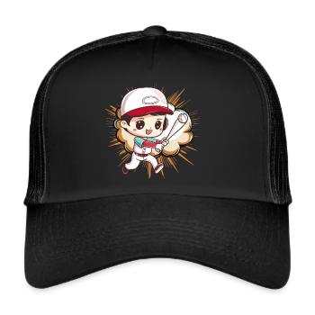 Baseball Baseball Bat Catcher - Trucker Cap - black/black - Front