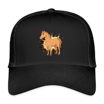 Horses Horse Head Horse Enthusiast - Trucker Cap - black/black - Front