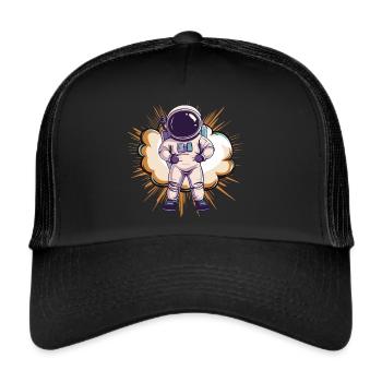 Astronaut Spaceman Space - Trucker Cap - black/black - Front