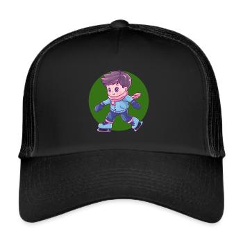 Eislauf Eiskunstlauf - Trucker Cap - Schwarz/Schwarz - Vorne