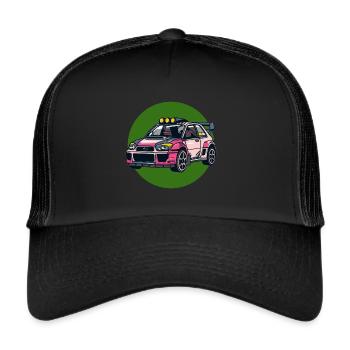 Rallye Sportwagen - Trucker Cap - Schwarz/Schwarz - Vorne