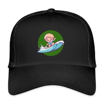 Surfer Surfer Girl - Trucker Cap - black/black - Front