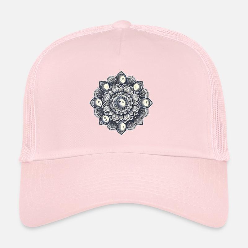Celestial Moon Phase Mandala Tattoo Trucker Cap