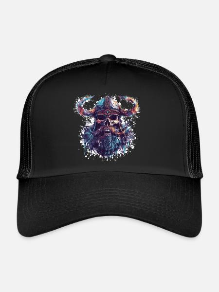 Viking Skull - Trucker Cap - black/black - Front