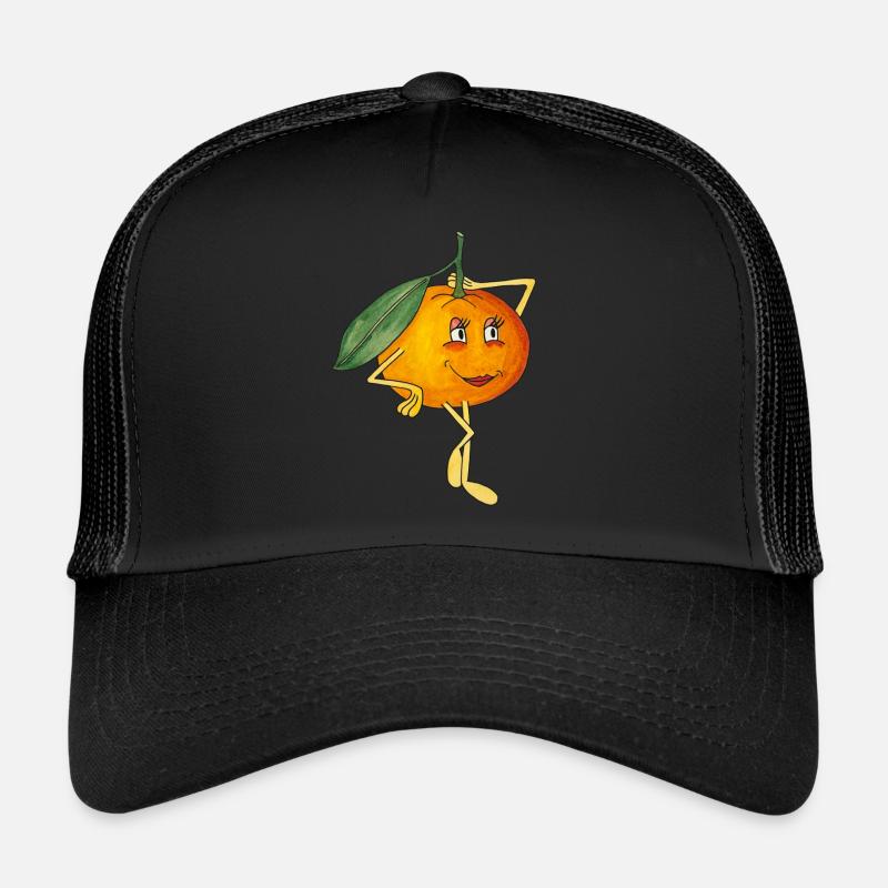 Mignon mandarine Mignon Style BD Fruit Fruit Casquette trucker 