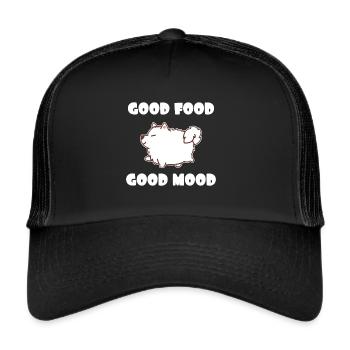 Fat Samoyed Dog Food Four-Tailed - Trucker Cap - black/black - Front