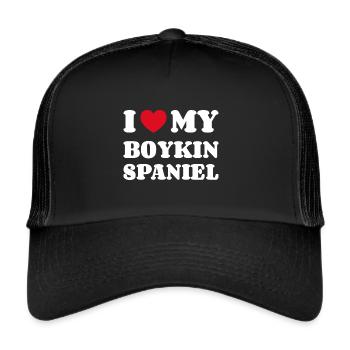 J’aime mon Boykin Spaniel Cadeau Propriétaire de chien - Casquette trucker  - noir/noir - Devant