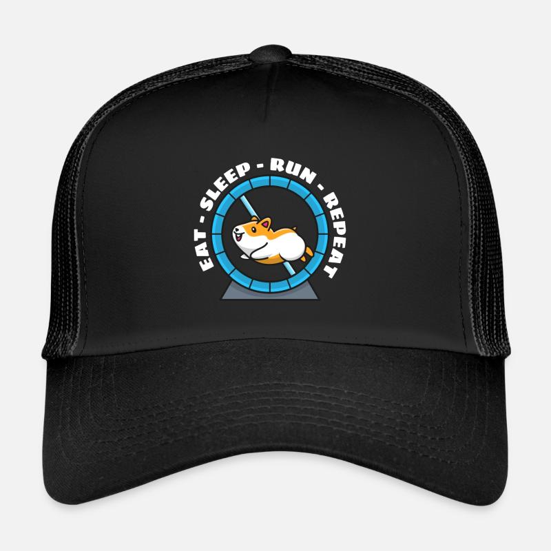 Hamster Eat Sleep Run Repeat Trucker Cap